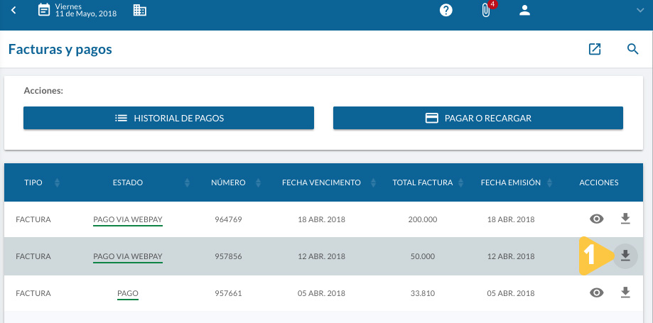 Facturas no Bajadas