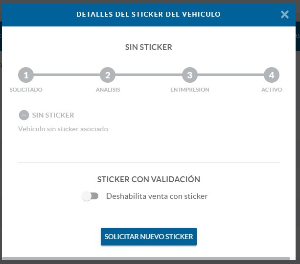 Solicitud Sticker