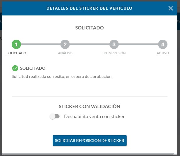Solicitud Sticker